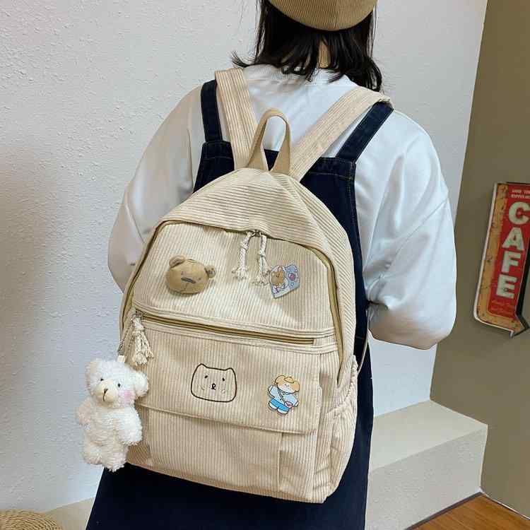 リュック レディース 韓国 原宿風 高校生 大学生 かわいい コーデュロイ バックパック 大容量 旅行 鞄