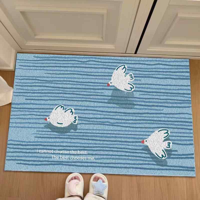 玄関マット レディース 滑り止め付き PVC 幾何学模様 かわいい 韓国風 泥落としマット 屋内 屋外 40 60cm 50 80cm 60 90cm 80 120cm