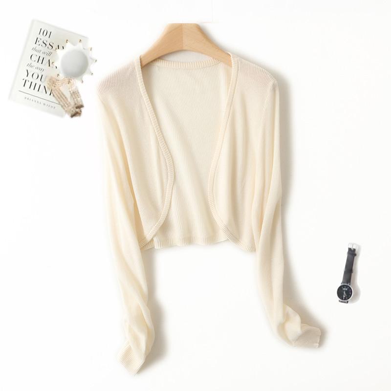 カーディガン レディース 薄手 ニット サマーニット Vネック 羽織り 長袖 トップス 冷房対策 紫外線対策 通勤 オフィス カジュアル 春夏 ホワイト 白