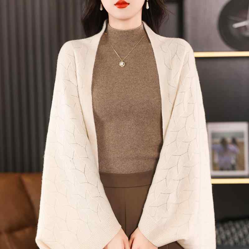 カーディガン レディース ニット ポンチョ ストール 秋冬 ケープ ウール 羽織り ミディアム丈 ゆったり 無地 エレガント レトロ 薄手 ホワイト ベージュ グレー キャメル ブルー ピンク パープル ブラック(3.0)