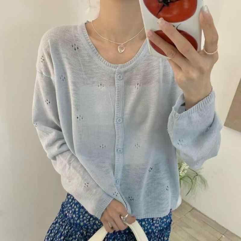 ・カテゴリ: カーディガン・素材: ポリエステル・柄: 無地・厚さ: 薄手・スタイル: カーディガン・袖丈: 長袖・ネックライン: ラウンドネック・着丈: 短め（40cm超～50cm以下）・カラー: ベージュ、ブルー、レッド、グリーン・サイ...