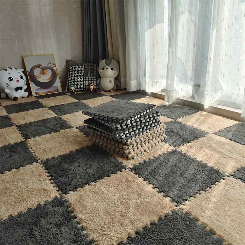 地垫 子供部屋 正方形 パズルマット フォーム フロアマット プレイルーム ヨガ リビング 寝室 窓際 बालकनी ブラック ホワイト ピンク グレー 薄荷色
