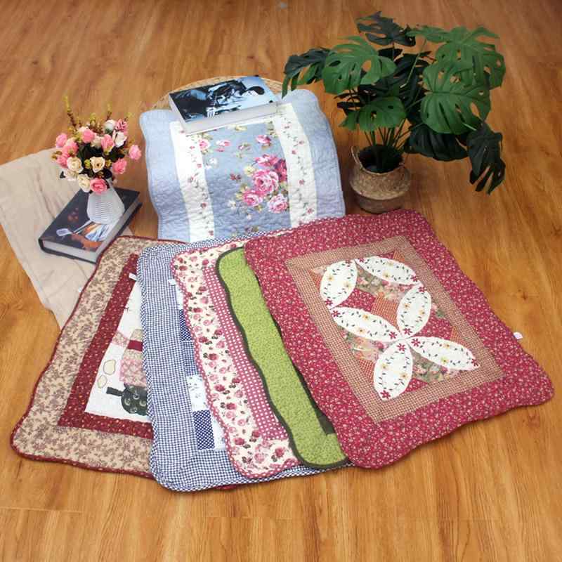 マット レディース 玄関マット バスマット キルト コットン 綿100% 滑り止め付き パッチワーク 花柄 幾何学模様 リビング ベッドルーム 韓国風 50 70