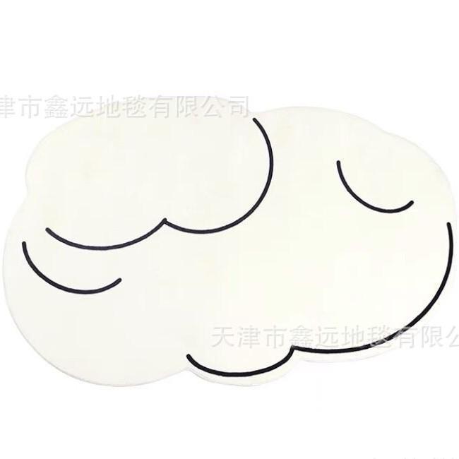 ラグ マット レディース 韓国風 雲柄 異形 ポリエステル 仿羊绒 床暖房対応 ウォッシャブル リビング 寝室