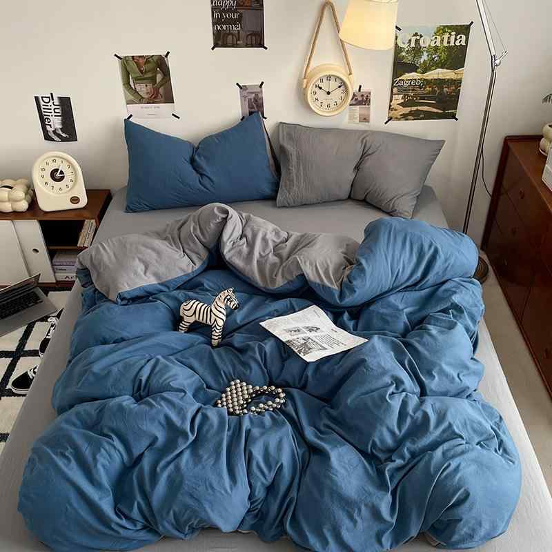 布団カバー ベッドシーツ 4点セット シングル セミダブル 寝具 布団用 洗える 柔らかい ピーチスキン加..