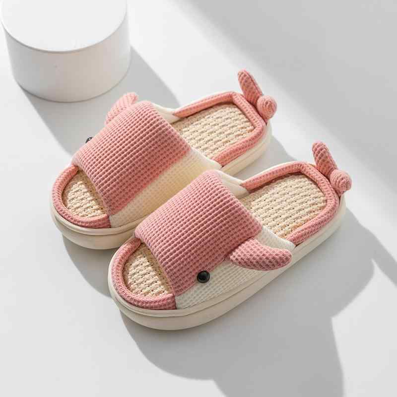 ルームシューズ 子供用 親子 スリッパ 亜麻 リネン トゥシューズ 滑り止め 柔らかい PVC 春夏 かわいい..