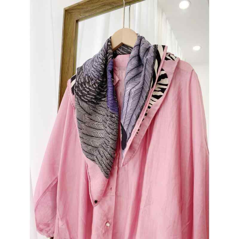 スカーフ レディース ショール ピンク系 ゼブラ柄 シルク ウール混紡 ストール 秋冬 防寒 ファッション..