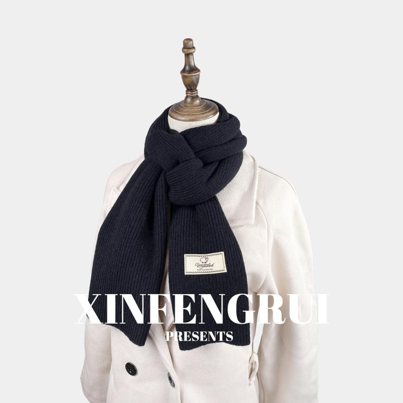 マフラー レディース 秋冬 ウール ニット ストライプ ネックウォーマー 防寒 韓国風 かわいい ショール 香白米 情人灰 午夜黒 圣诞红 绣红橘 布丁黄 内蒙绿 デニムブルー