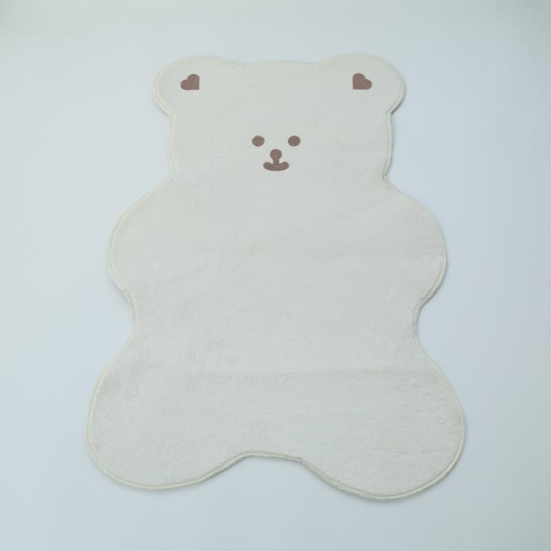 ラグ カーペット 子供部屋 ベビー プレイマット 寝室 ベッドサイド 熊 クマ アニマル 滑り止め ポリエ..