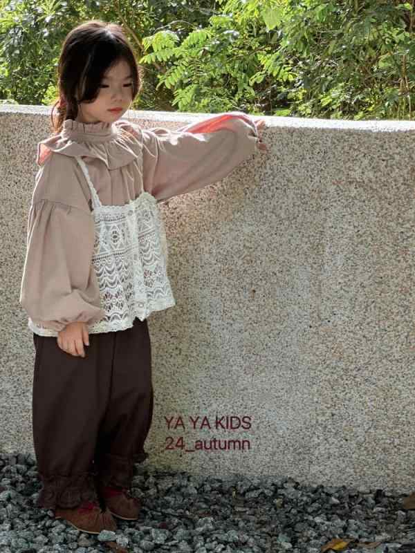 子供用パンツ ガールズ ハーレムパンツ コットン 花柄レース 柔らかい ゆったり 深棕色 ピンク系 90cm 100cm 110cm 120cm 130cm 140cm 春秋 秋