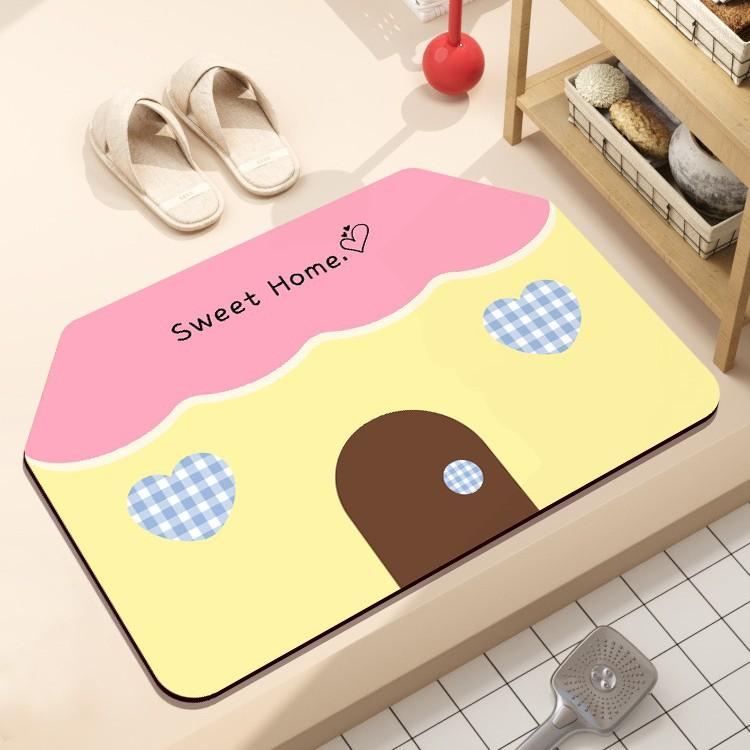 マット レディース 珪藻土 バスマット ドアマット 幾何学模様 韓国風 滑り止め 吸水 速乾 浴室 トイレ ..