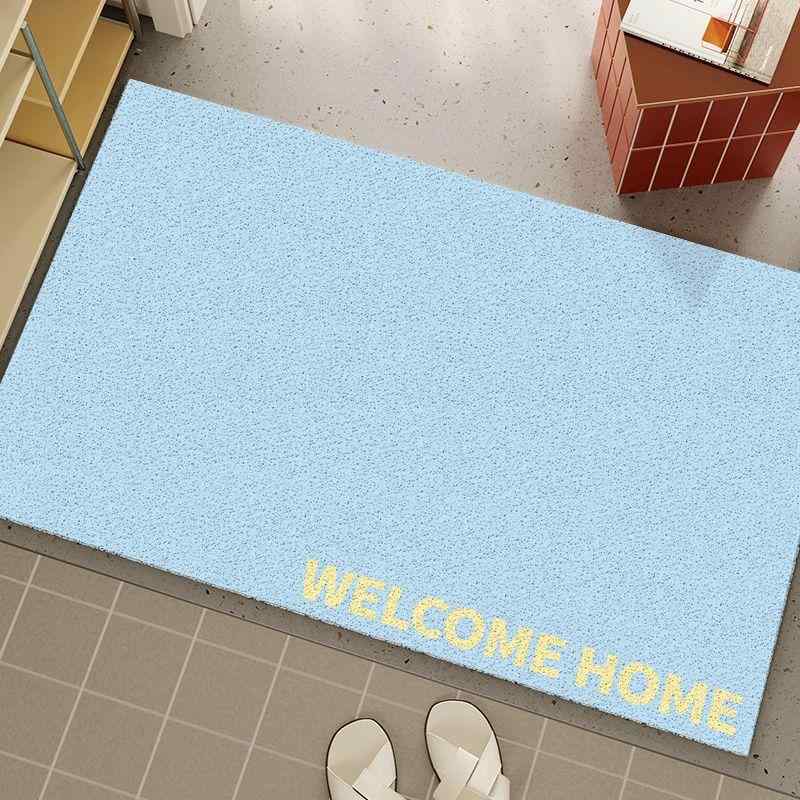 玄関マット 室内 カーペット ラグマット マカロンカラー 耐摩耗性 防汚 PVCマット ドアマット ウェルカム 無地 ピンク系 グレー ミントグリーン ベージュ 40×60cm 50×80cm 60×90cm 80×120cm