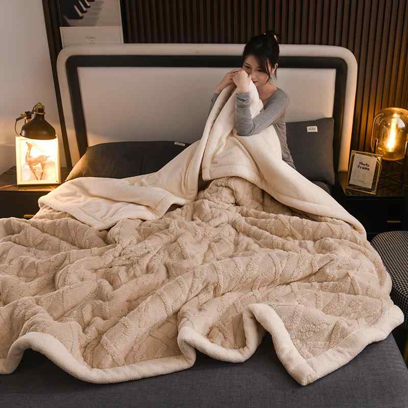 毛布 ブランケット 厚手 ひざ掛け 肩掛け あったか 暖か 接触冷感 秋冬 寝具 リビング ソファ オフィス 車内 幾何学模様 グレー 緑 茶色 イエロー ブルー