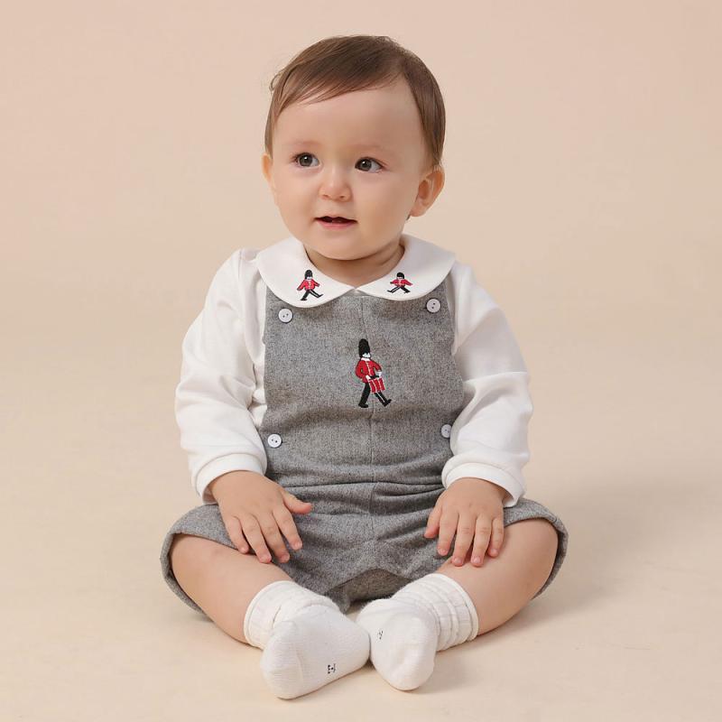 シャドーテールの子供用セットアップ ニットトップス サロペット ベビー服 上下セット 2点セット 長袖 コットン100％ 幼児 かわいい カートーン柄 秋冬｜アングル2