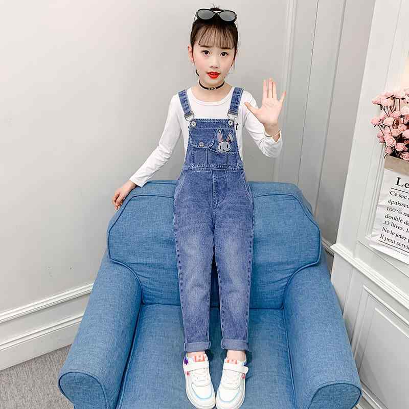 子供 デニム オーバーオール 春秋 女の子 ジーンズ パンツ かわいい 中大子供 B級 高腰 120 130 140 150 160 170