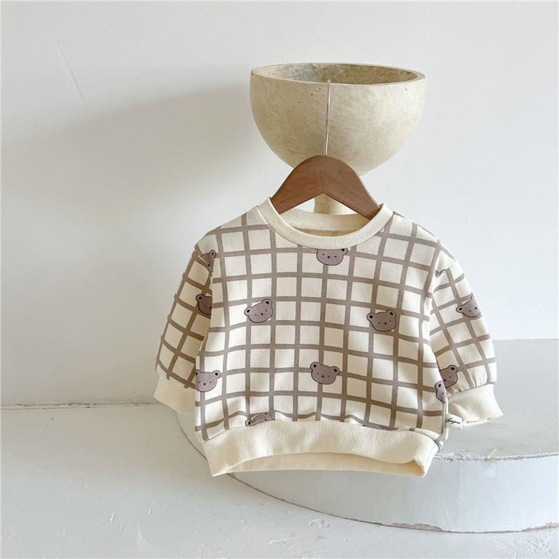 ベビー服 純綿 上下セット くま 刺繍入り サロペット カジュアル トレーナー パンツ 春秋 男女兼用 66c..