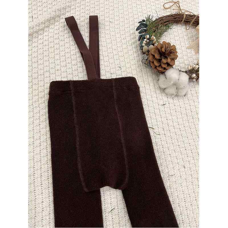 子供用パンツ ベビー キッズ 背伸びパンツ サロペットパンツ コットン 無地 伸縮性 高腰 秋冬 深咖色 花生色 肉桂色