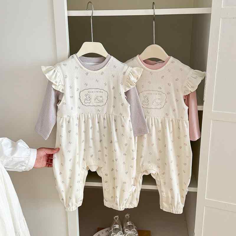 ベビー服 上下セット 春秋 長袖 ロンパース サロペット 2点セット 女の子 乳幼児 ...