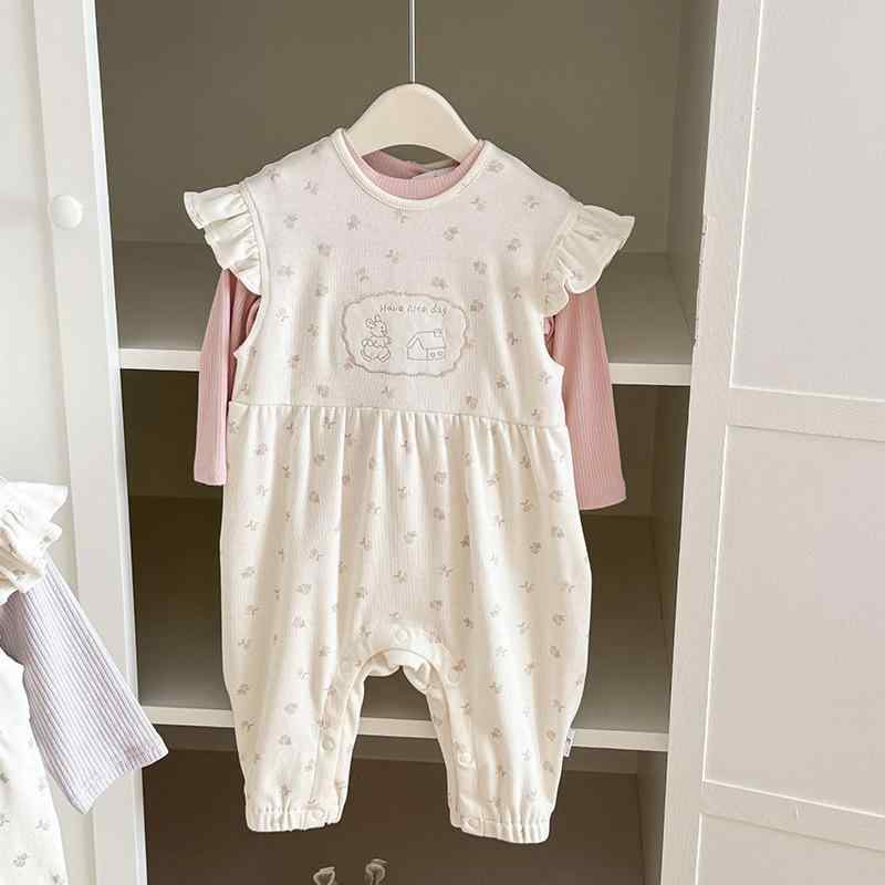 ベビー服 上下セット 春秋 長袖 ロンパース サロペット 2点セット 女の子 乳幼児 ...