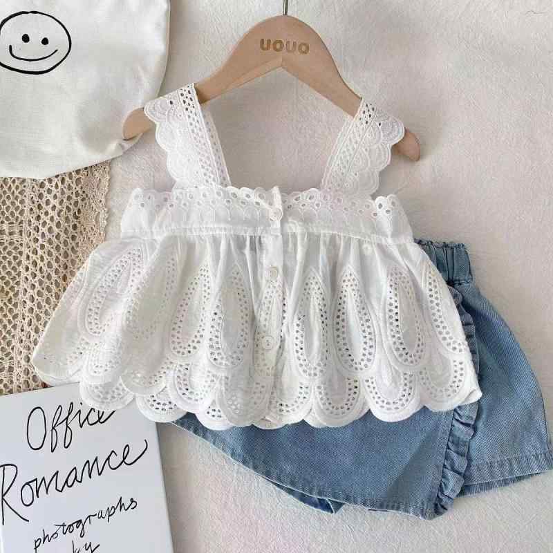 ベビー服 女の子 夏物 上下セット 薄手 ノースリーブ トップス パンツ付きスカート...