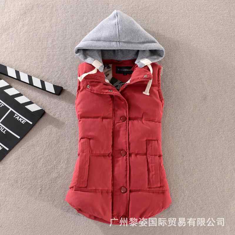 ベスト レディース フード付き 中綿 ベスト 袖なし 桃皮绒 ショート丈 アウター ジャンパー ストリート カジュアル ピンク系 イエロー