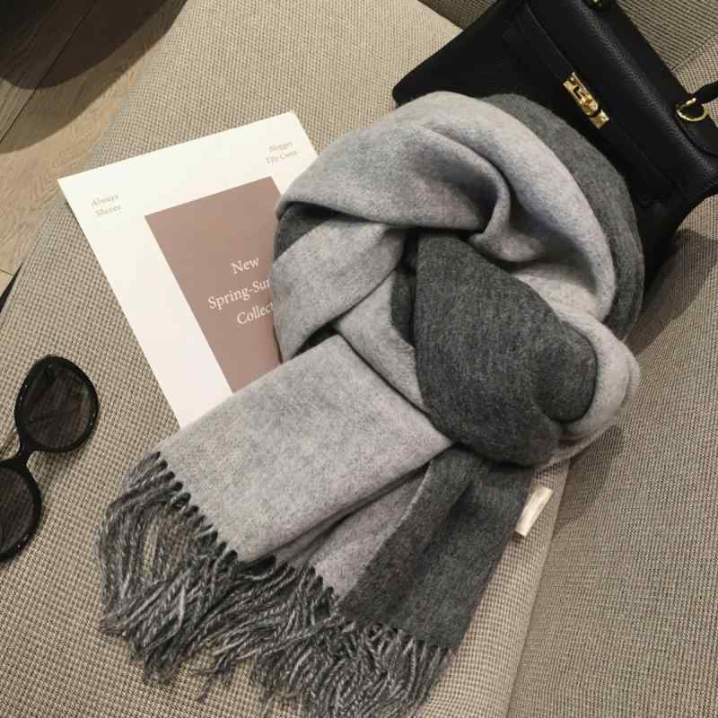 マフラー レディース 大判 厚手 ウール ショール ストール 100% オーストラリア産羊毛 2way 保温 秋冬 ピンク系 グレー