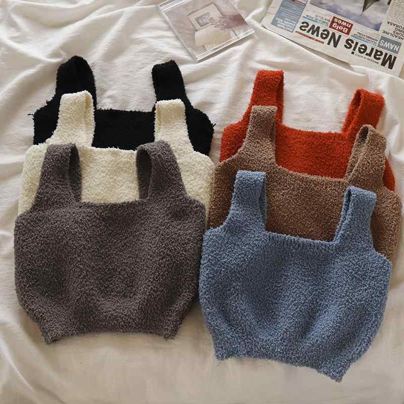 キャミソール レディース 秋冬 裏起毛 あったか インナー トップス ブラパッド付き ノースリーブ ショート丈 無地 かわいい 白 灰色 黒 赤 青 ベージュ