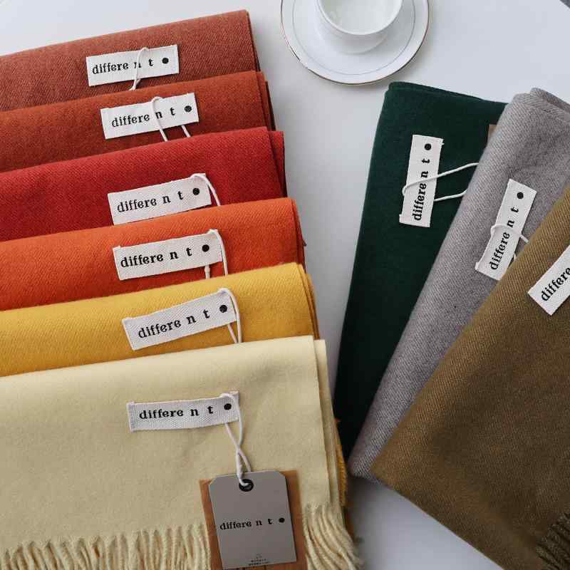 マフラー レディース ストール 秋冬 大判 無地 カシミヤタッチ ひざ掛け ショール 暖かい 防寒 フリンジ付き 赤 ピンク系 ベージュ ブラウン グレー ホワイト ブラック グリーン パープル