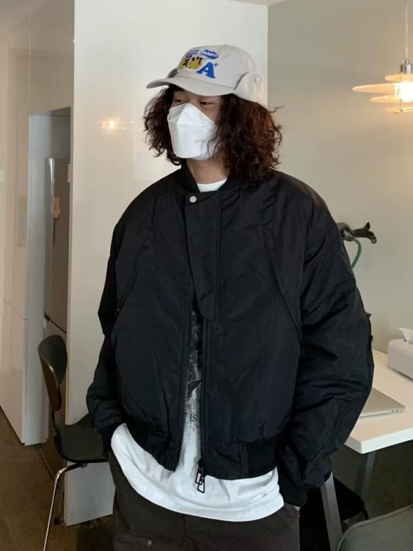 ジャケット レディース 秋冬 ブルゾン ジャンパー アウター 襟付き 長袖 暖かい ゆったり ブラック グリーン(4)