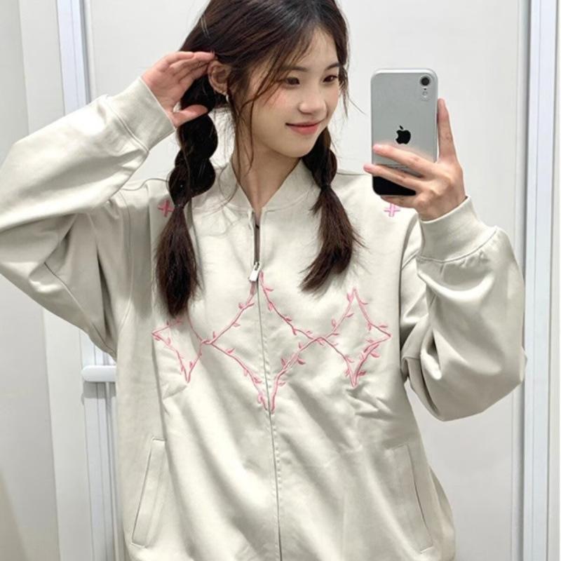 ジャケット 男性用 刺繍 野球 アウター 春秋 美品 アメカジ 学生 ゆったり グレー