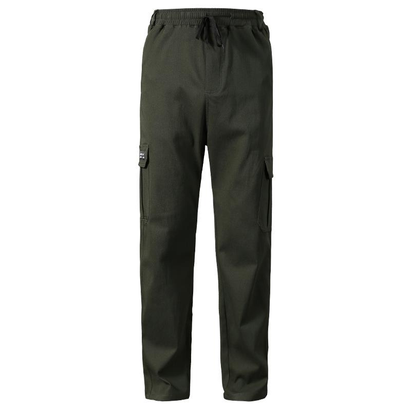 パンツ メンズ ワークパンツ 男性用 作業着 ズボン ストレッチ 伸縮性 ウエストゴム 裾絞り 無地 カーキ ブラック 黒 高腰 ゆったり リラックス イージーパンツ カジュアル オールシーズン