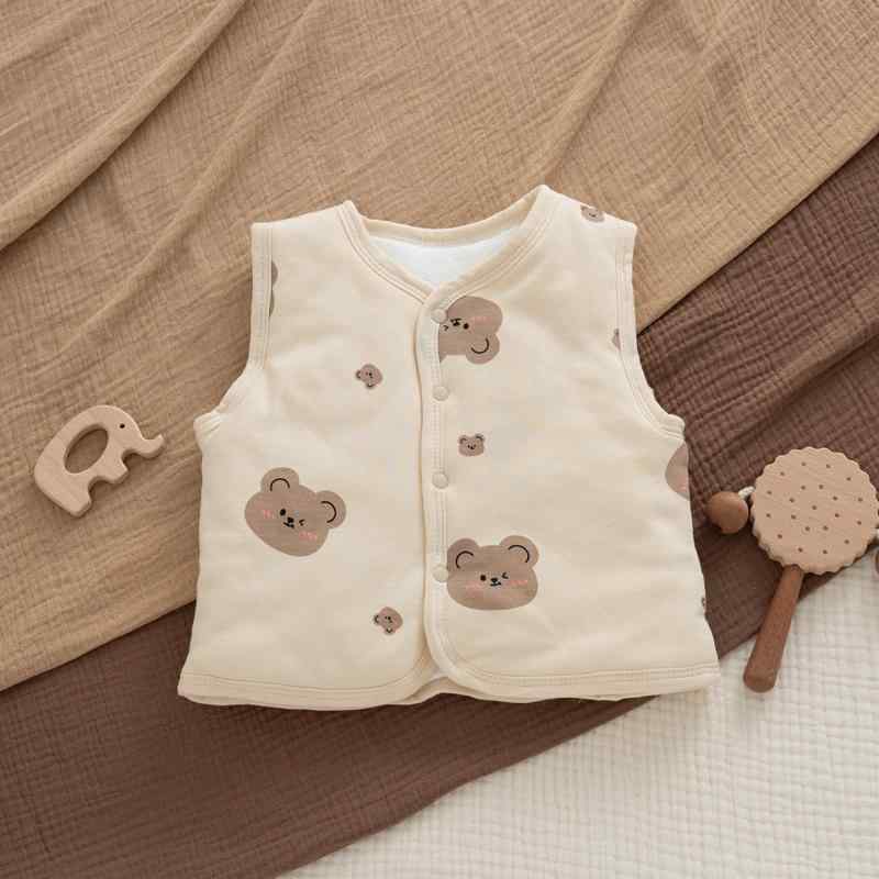 ベビー服 ママとお揃い コーデ 小熊柄 キルティング ベスト 綿100% 厚手 防寒 あったか かわいい 秋冬 59cm 66cm 73cm 80cm 90cm