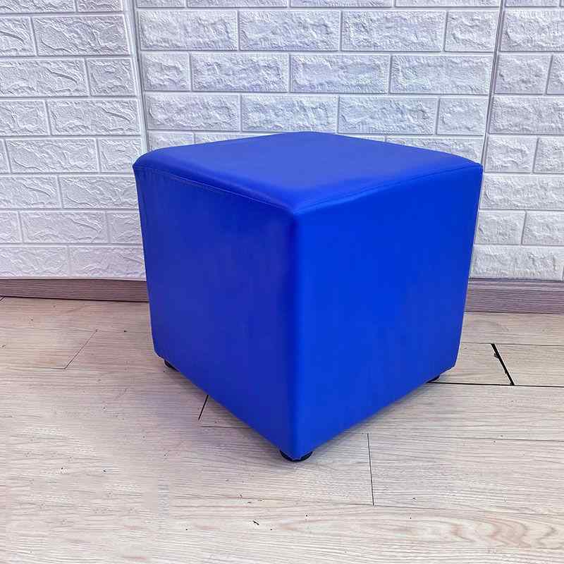 椅子 子供用 皮製 スツール 軟包 白色 正方形 イス ソファ オットマン ローチェア ミニ 椅子 イベント ..