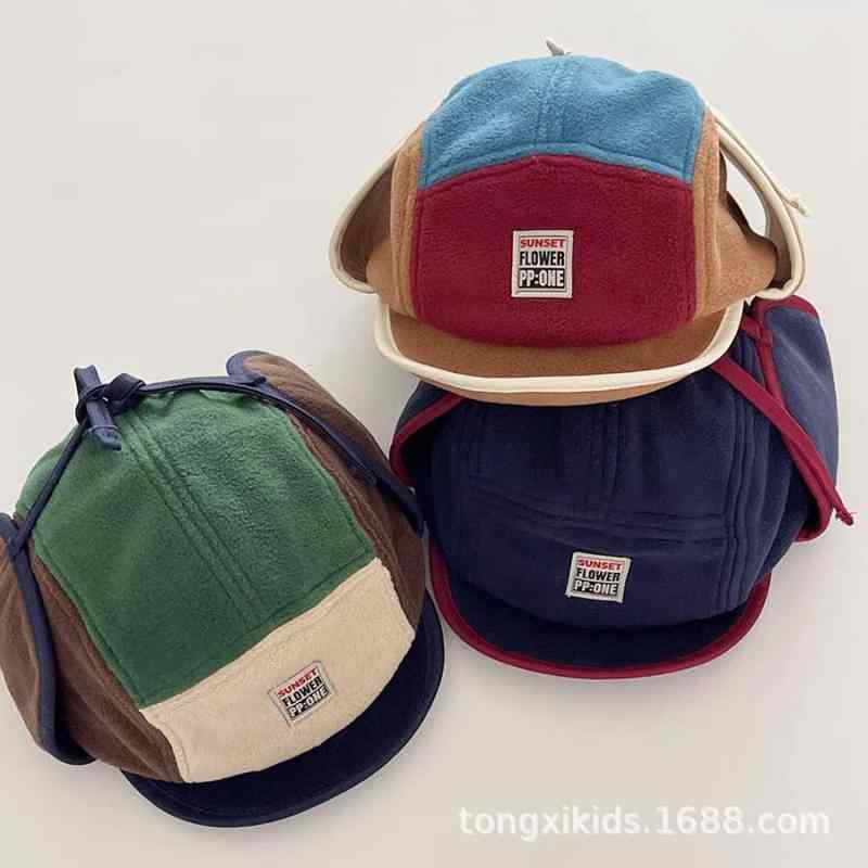 帽子 キッズ 冬用 男女兼用 野球帽 裏起毛 あったか 耳当て付き 親子 ペア キャップ カーキ色 紺色 コーヒー色 防寒 防風 4歳 5歳 6歳 8歳 9歳 10歳