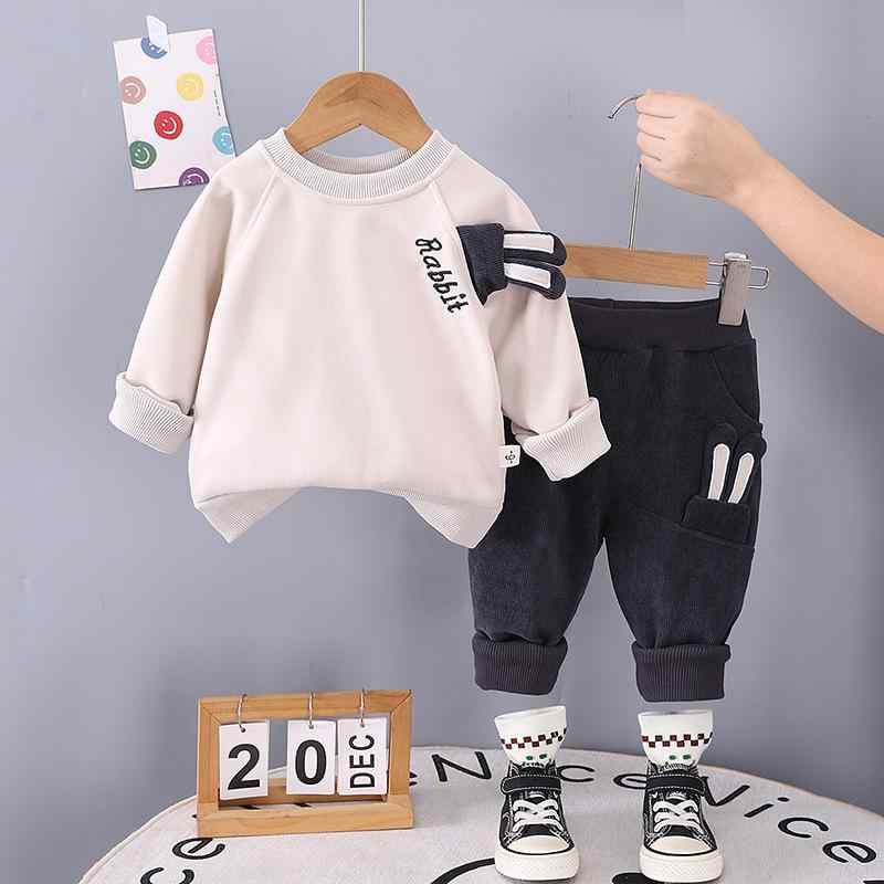 子供用スウェットセットアップ 春秋 上下セット 長袖 パンツ 立体ウサギ耳付き かわいい カジュアルスタイル 男の子 乳幼児 80cm 90cm 100cm 110cm 120cm