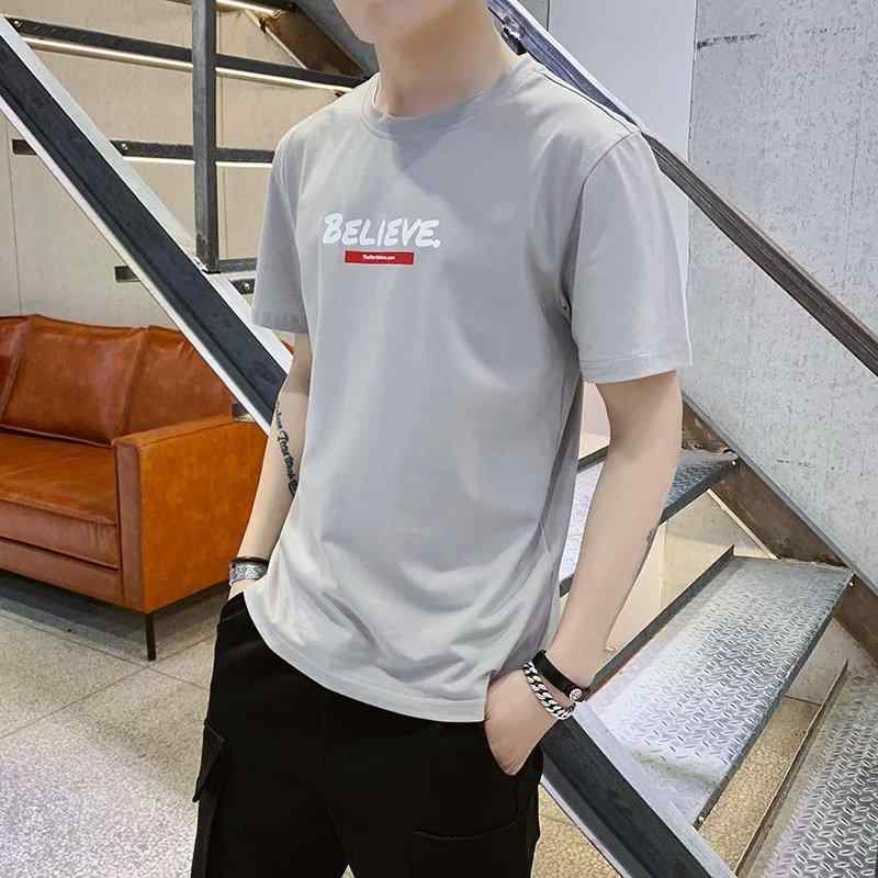 ・カテゴリ: Tシャツ・スタイル: 韓版・対象: 青少年・ネックライン: ラウンドネック・袖丈: 半袖・厚さ: 普通・柄: その他、プリント・フィット: スリム・色: ホワイト, カーキ, グレー, ブラック・サイズ: M, L, XL, 2XL, 3XL・袖のタイプ: 通常