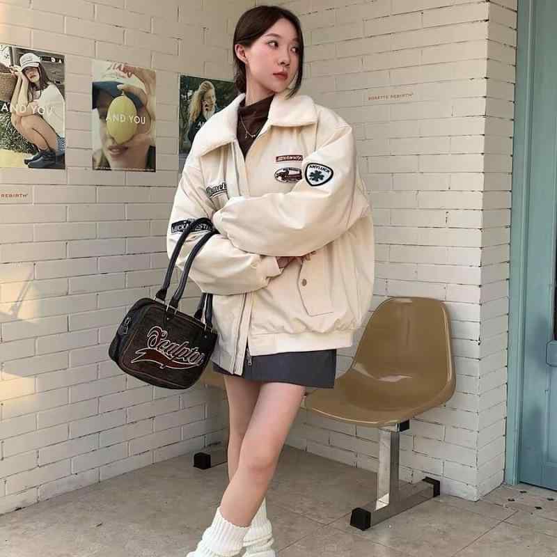 ジャケット レディース アメリカン 秋冬 中綿入り 暖か フライトジャケット スタジャン風 ブルゾン 紺色 カーキ