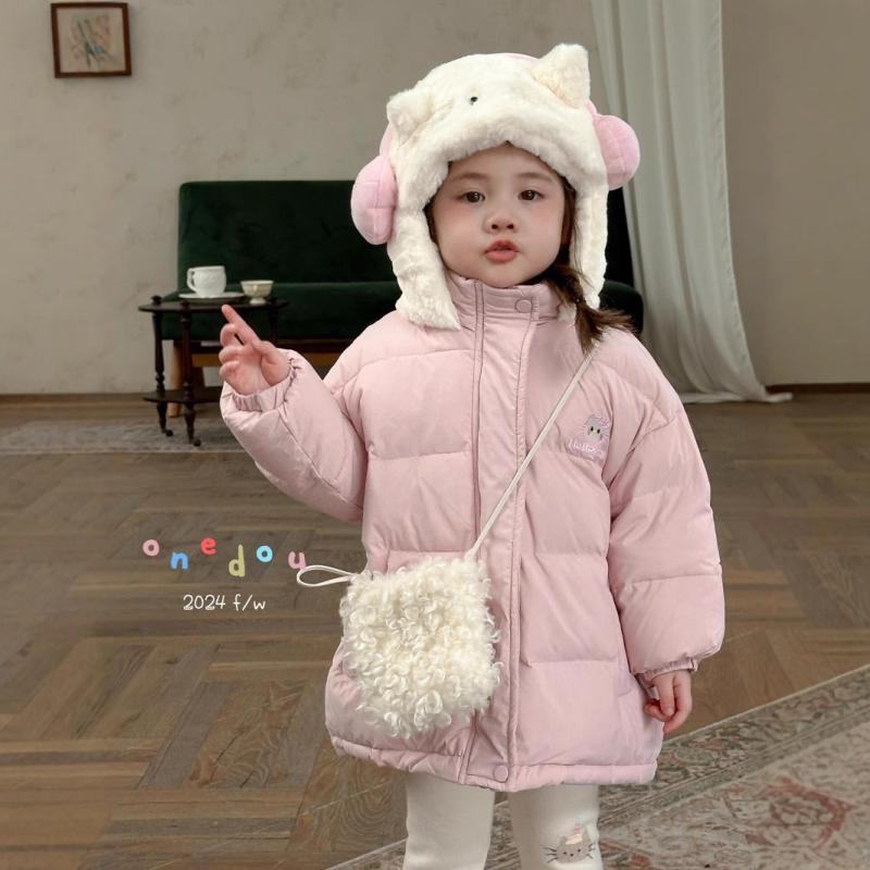 子供用ダウンジャケット 女の子 中綿入り フード付き 雷锋帽風 アウター 秋冬 90cm 100cm 110cm 120cm 130cm ピンク系 ブルー