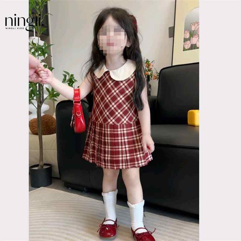 ・カテゴリ: 子供用セットアップ・スタイル: スクール、可愛い、プリンセス・セット内容: カーディガン、ワンピース・対象: キッズ (3～8歳、100～140cm)・袖丈: 長袖・柄: 無地・素材: 綿・生地: ニット・厚さ: 普通・ボタン: シングルブレスト・カラー: レッド(カーディガン)、チェック(ワンピース)・サイズ: 73、82、91、100、109、118