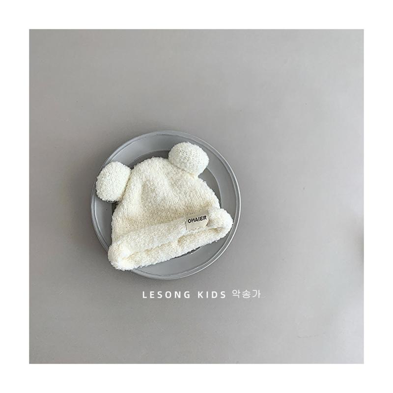 ニット帽 キッズ 子供用 秋冬 保温 防風 丸耳付き かわいい ベビー帽子 幼児 1歳 2歳 3歳 4歳