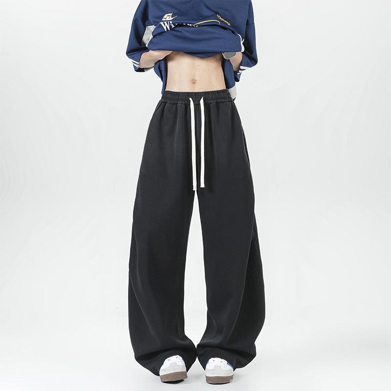 パンツ 男性用 扎染 グラデーション バギーパンツ ワイドレッグパンツ ルーズ 高伸縮 春物 普段使い カジュアル スタイル グレー ブラック