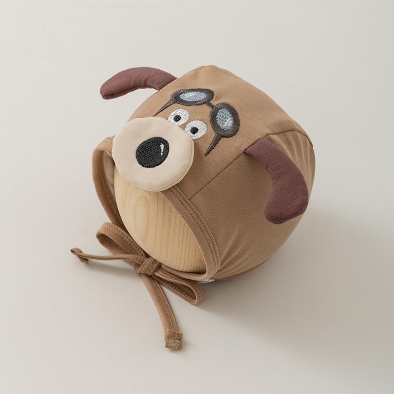 ベビー 帽子 春秋 纯棉 新生児 护耳 ニット帽 赤ちゃん 胎帽 0歳 1歳 ベージュ カーキ コーヒー 藏青 通気 保温 防風