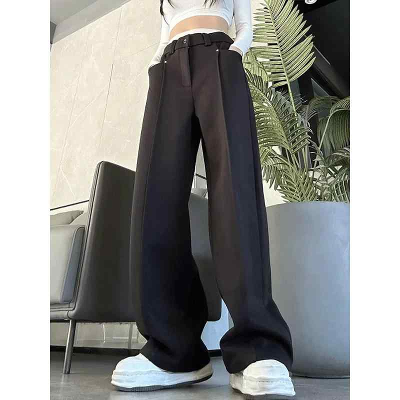 パンツ メンズ 男性用 ズボン スラックス 韓国風 ストレート ワイドレッグ ゆったり リラックス 薄手 無地 春