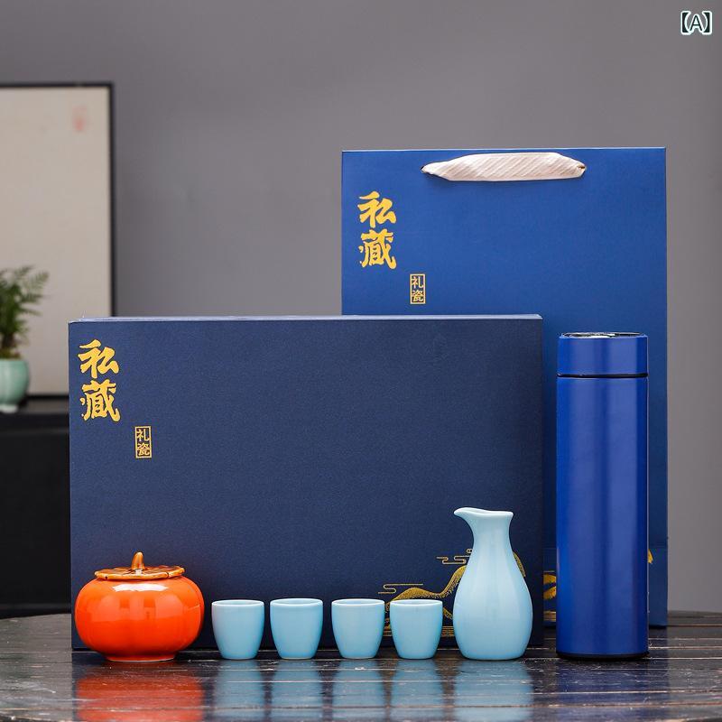 酒器 徳利 お猪口 セット 陶器製 保温カップ ビジネス 会議 宴会 ギフト 小物入れ 灰皿 温酒器 白酒杯 ..