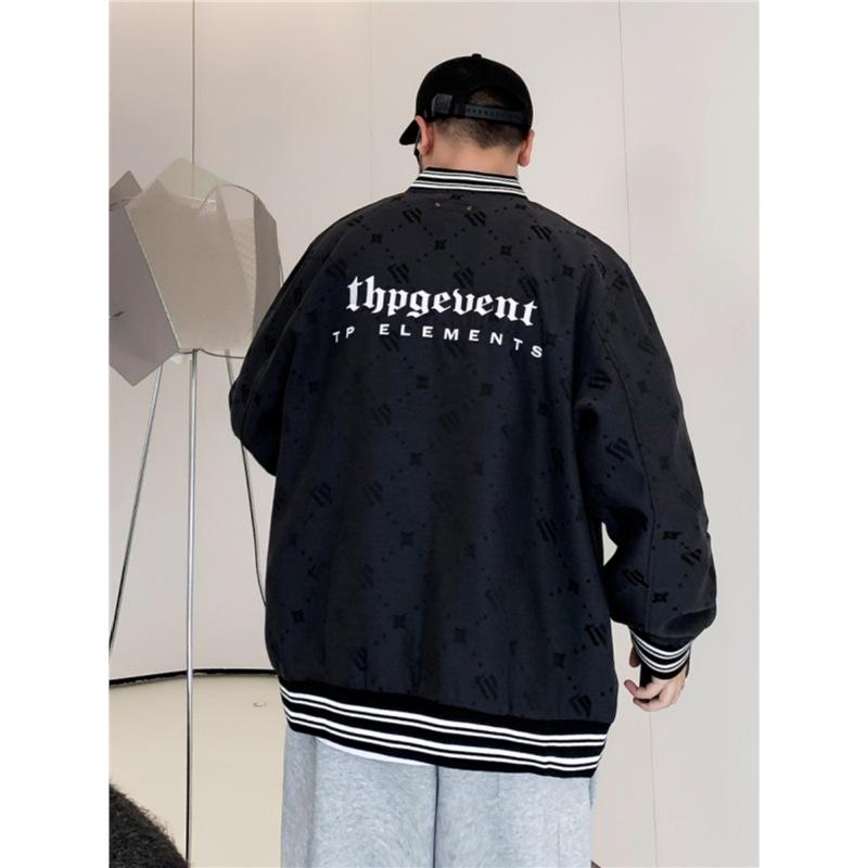 ジャケット メンズ 大きいサイズ 刺繍入り スタンドカラー ブルゾン ゆったり リラックス カジュアル スタイル 春秋 アウター ブラック ブラウン系