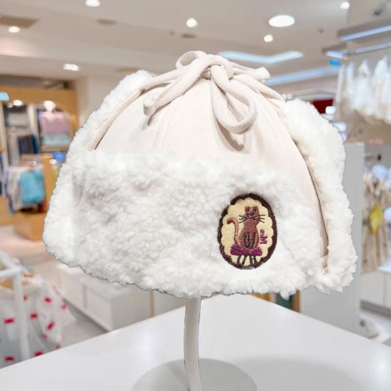 帽子 キッズ 子供用 防風 防寒 イヤーマフ付き 4歳 5歳 6歳 8歳 9歳 10歳 鹿皮 スエード かわいい 秋冬