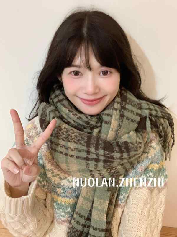 マフラー レディース 学生 チェック柄 ストール 襟巻き ショール 秋冬 あったか 格子柄 航海家 奥利奥 クリスマス 桜色 ピンク系