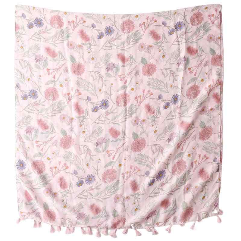 ストール レディース 春夏 綿麻 バリ紗 ショール 花柄 ピンク系 旅行 日韓風 エレガント かわいい ガーリー