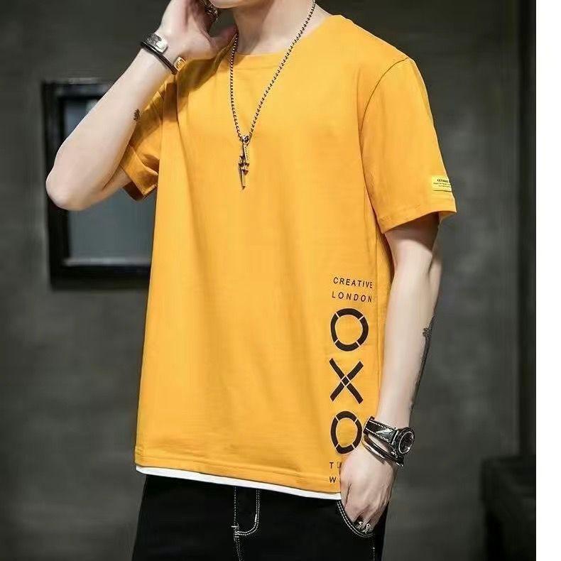 Tシャツ メンズ 半袖 韓国風 スタイリッシュ 薄手 トップス カットソー 普段使い 部屋着 ストリート