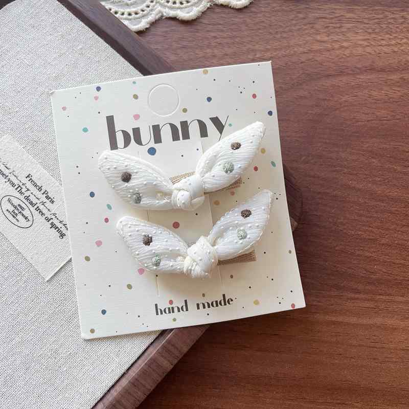 ヘアアクセサリー キッズ 春秋冬 ヘアクリップ ヘアゴム かわいい レース うさ耳 リボン サイドヘアク..